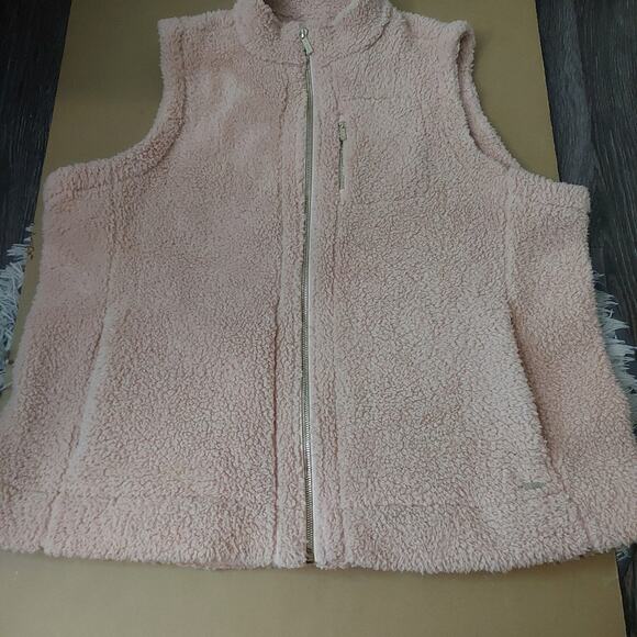 Calvin Klein Pink Faux Fur Zip Vest 1X Plus Size Angelcore Balletcore Mobwife - Picture 3 of 13